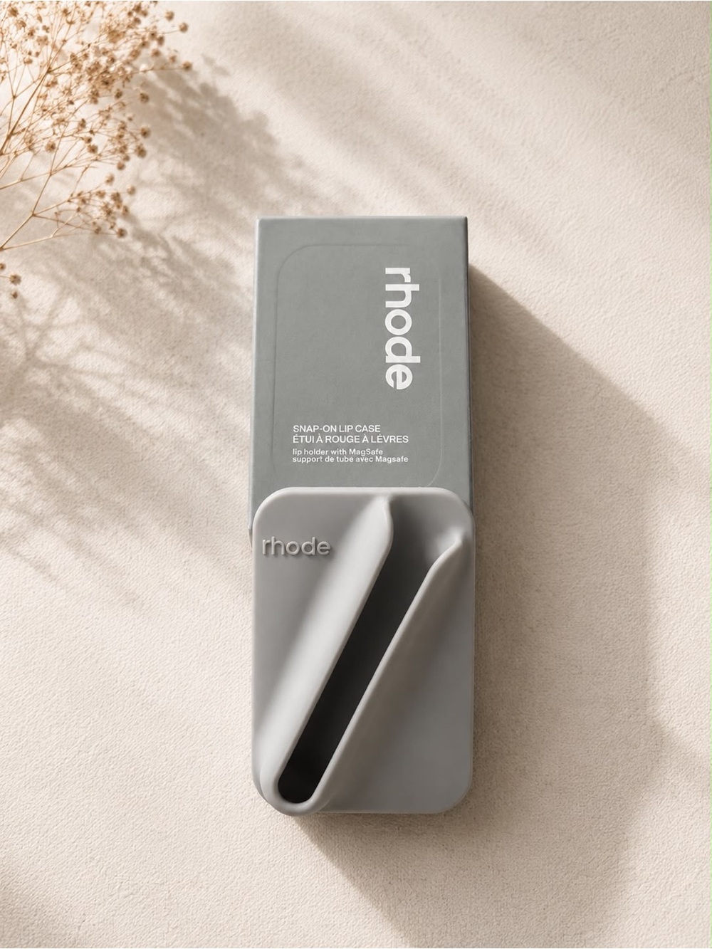 RHODE Gray Silicone Snap-On Lip Case with MagSafe Support